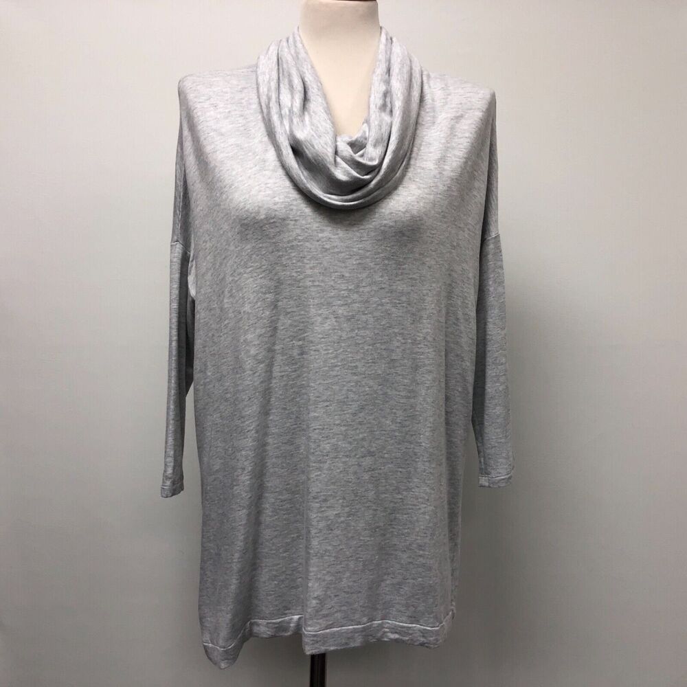 Lou‎ & Grey Women's Top Small Light Gray Cowl Neck